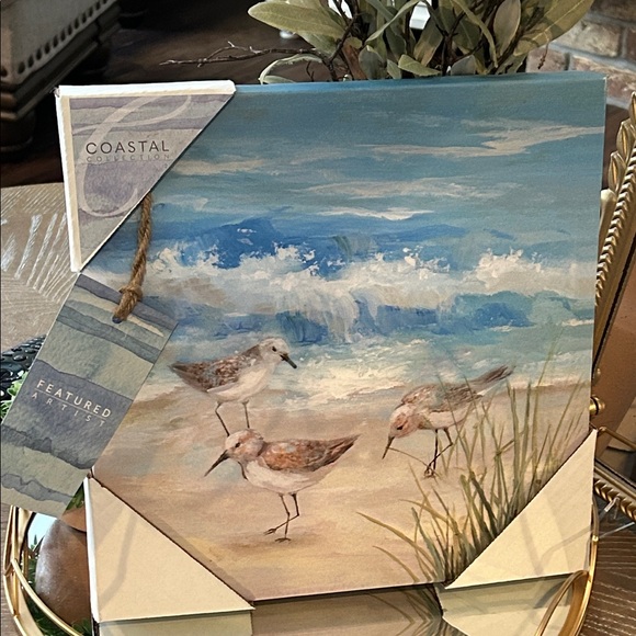 NEW! Coastal Beach Canvas Art with Seagulls Sea Birds - Picture 5 of 6